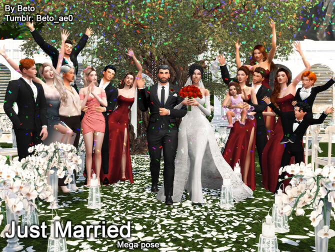 Sims 4 Just Married (Mega pose) by Beto ae0 at TSR
