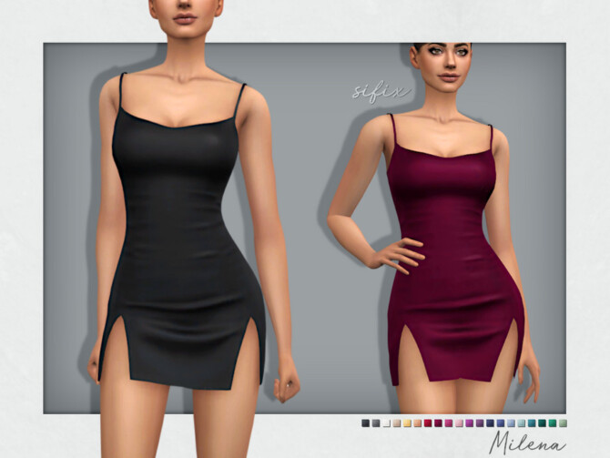 Sims 4 Milena Dress by Sifix at TSR