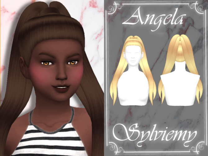 Sims 4 Angela Hairstyle (Child) by Sylviemy at TSR