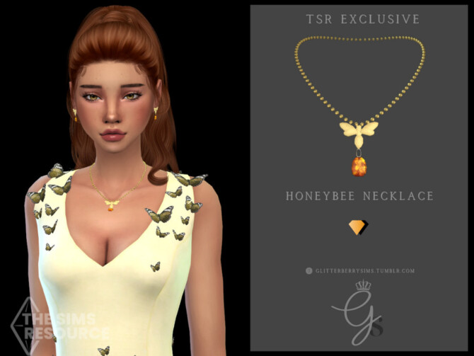 Sims 4 Honeybee Necklace by Glitterberryfly at TSR