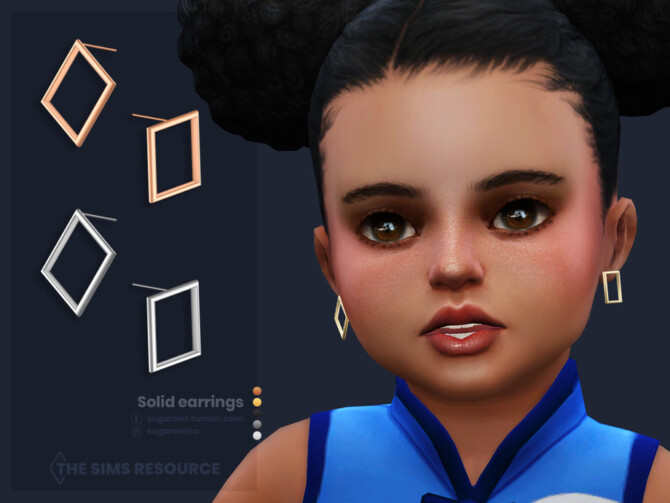Sims 4 Solid earrings Toddlers version by sugar owl at TSR