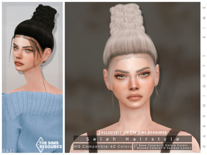 Sims 4 Selah Hairstyle by DarkNighTt at TSR