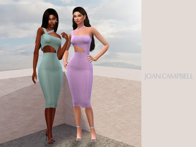 Sims 4 Zoey dress by Joan Campbell Beauty at TSR