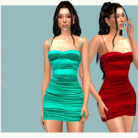 Satin Mini Dress Do122 By D.o.lilac