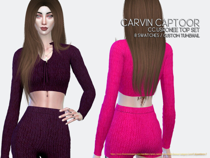 Sims 4 Usronee Top set by carvin captoor at TSR