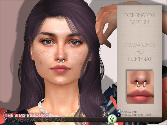Sims 4 Dominator Septum by PlayersWonderland at TSR