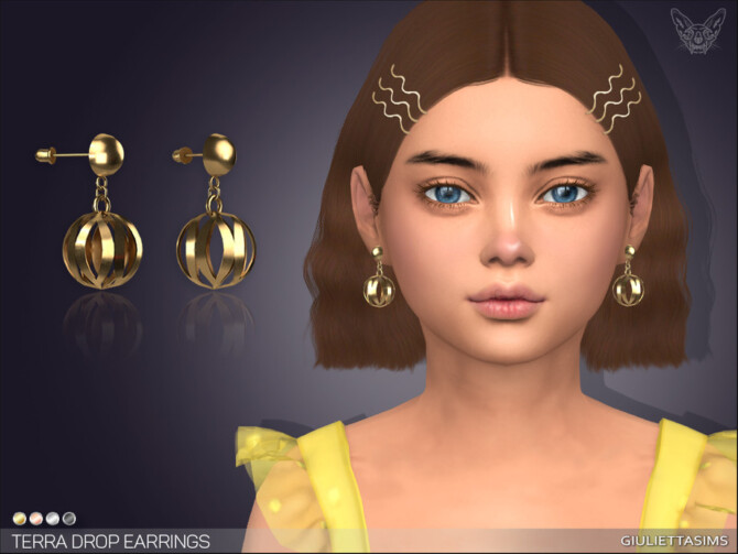 Sims 4 Terra Drop Earrings For Kids by feyona at TSR