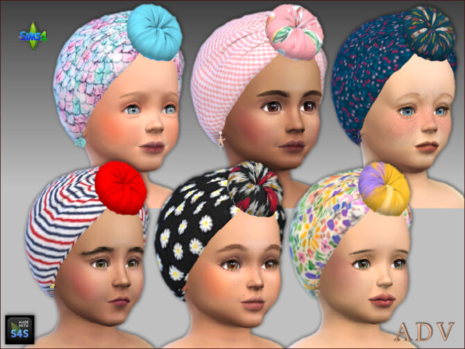 Sims 4 Swimsuits, turbans and sunglasses for toddler girls at Arte Della Vita