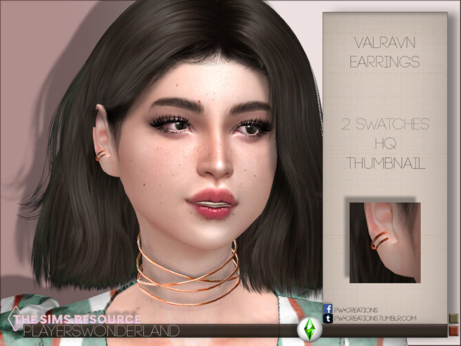 Sims 4 Valravn Earrings by PlayersWonderland at TSR