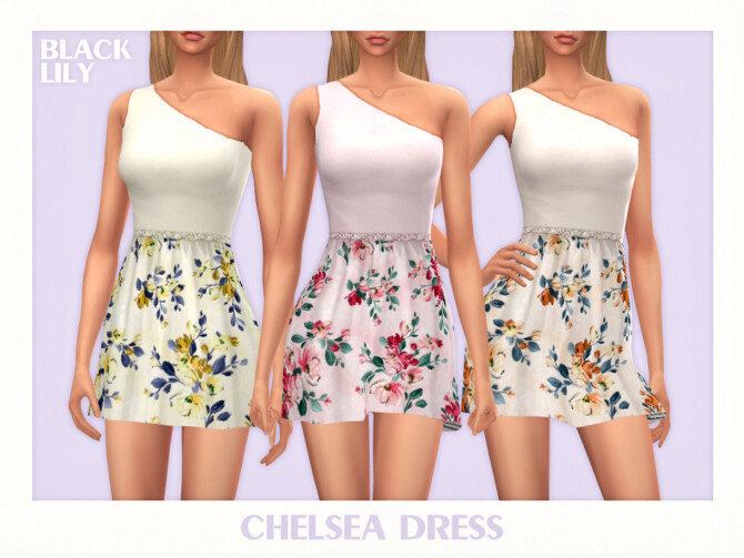Sims 4 Chelsea Dress by Black Lily at TSR