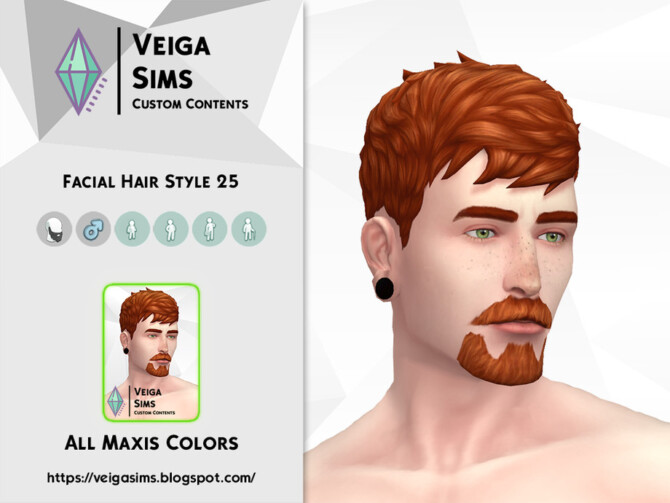 Sims 4 Facial Hair Style 25 by David Mtv at TSR