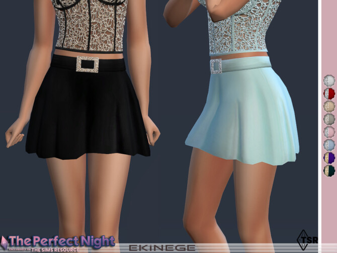 Sims 4 Mini Skirt With Buckle by ekinege at TSR