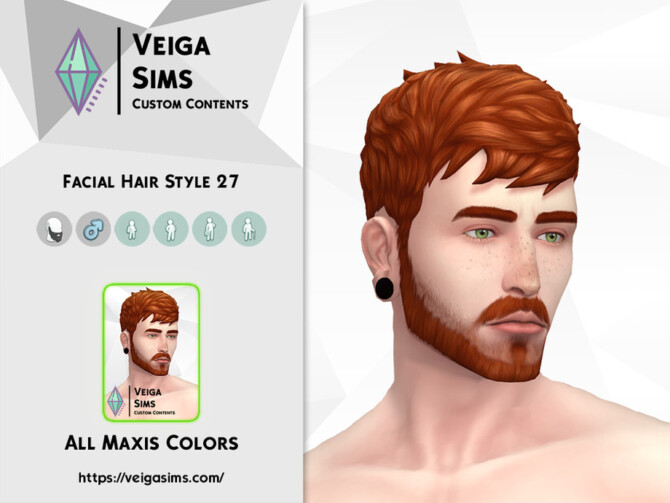 Sims 4 Facial Hair Style 27 by David Mtv at TSR