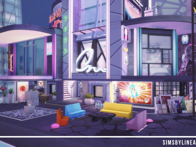 Sims 4 Cyberpunk Penthouse by SIMSBYLINEA at TSR