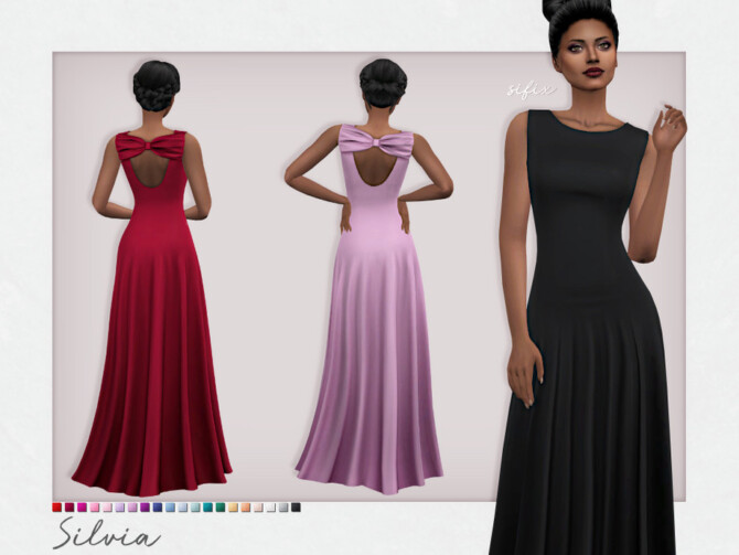 Sims 4 Silvia Dress by Sifix at TSR