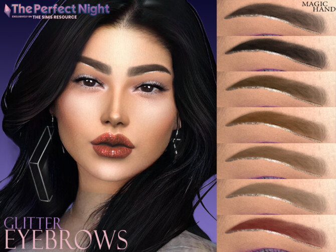 Sims 4 Glitter Eyebrows by MagicHand at TSR