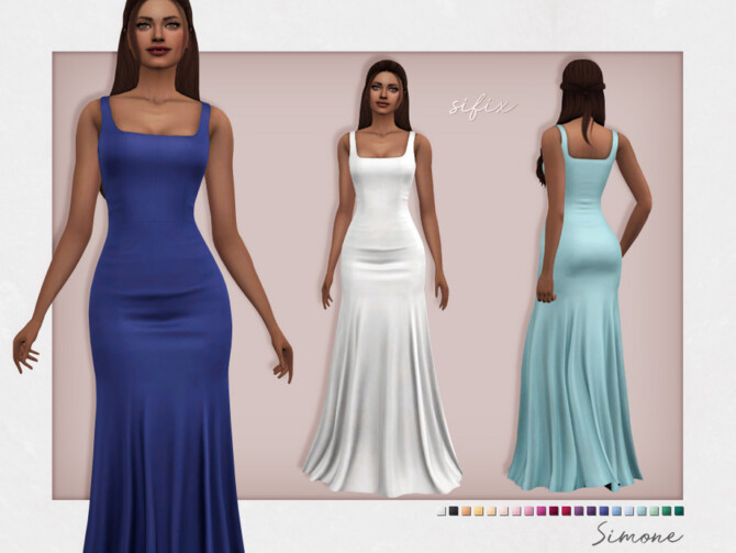 Sims 4 Simone Formal Dress by Sifix at TSR