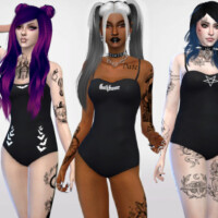 Goth Summer One Piece Swimsuits By Maruchanbe