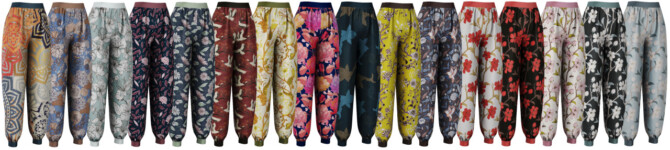 Sims 4 Satin kimono & pants + Bandeau crop top & skirt at LazyEyelids