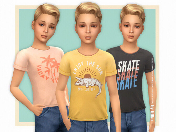 Sims 4 T Shirt Collection for Boys P22 by lillka at TSR