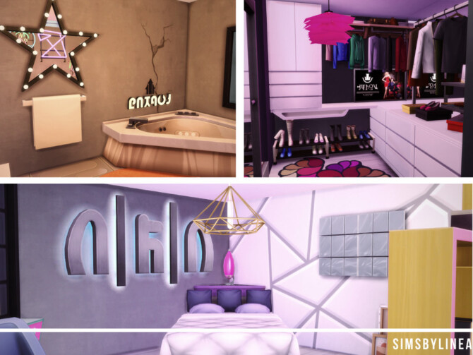 Sims 4 Cyberpunk Penthouse by SIMSBYLINEA at TSR