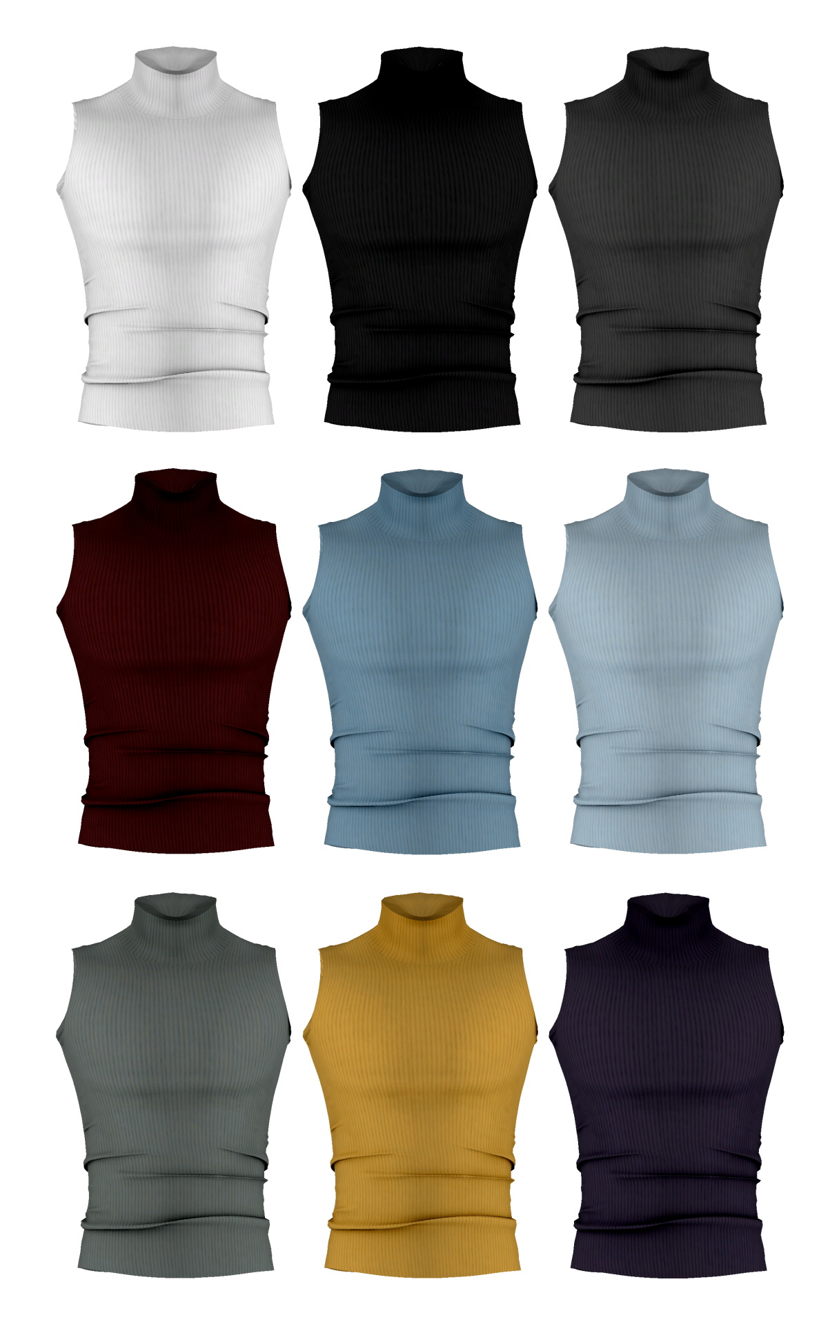 sleeveless turtleneck shirt