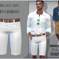 Men’s Classic Shorts With A Brown Belt By Sims House