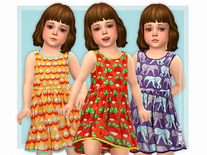Sims 4 Nele Dress by lillka at TSR