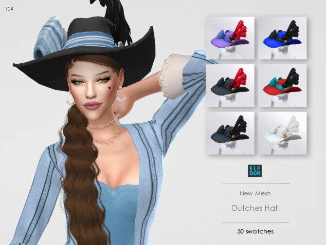 Sims 4 Dutchess Hat at Elfdor Sims