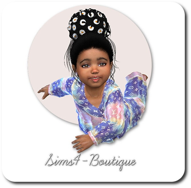 Sims 4 Designer Silk Pyama for Toddler Girls and Boys at Sims4 Boutique