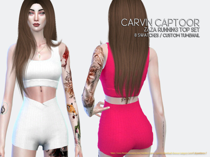 Sims 4 Zaza Running Top Set by carvin captoor at TSR