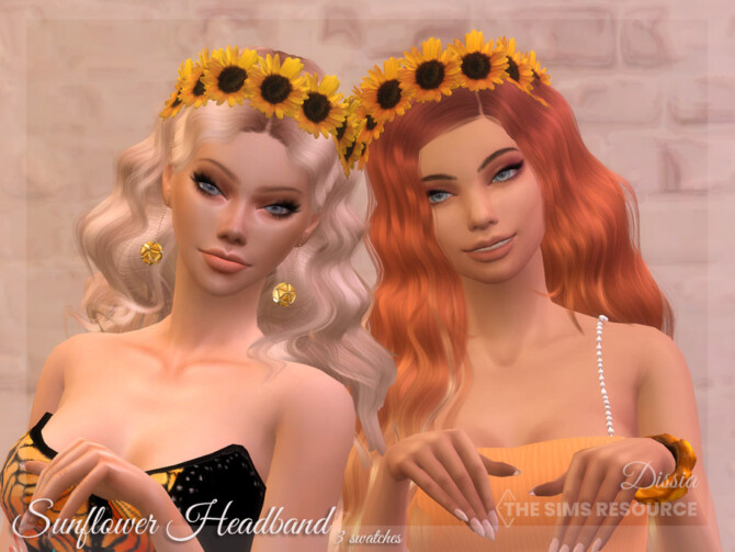 Sims 4 Sunflower Headband by Dissia at TSR