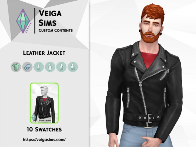 Sims 4 Leather Jackets by David Mtv at TSR