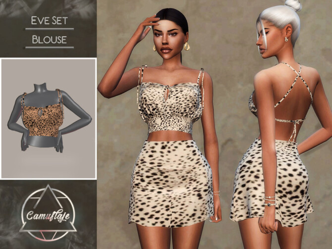 Sims 4 Eve Set Blouse by Camuflaje at TSR