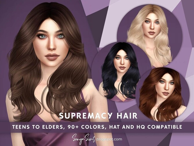 Sims 4 Supremacy Hair by SonyaSimsCC at TSR