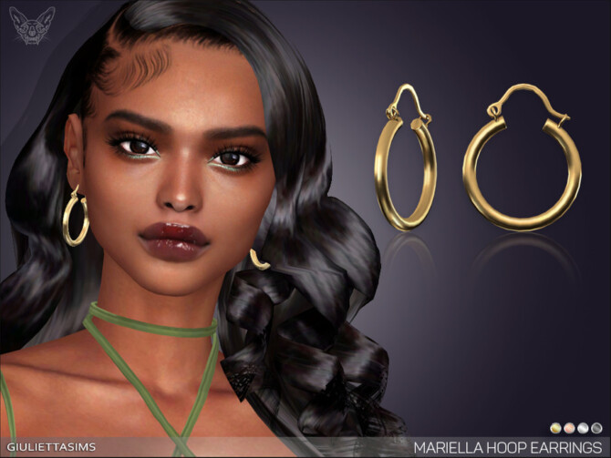Sims 4 Mariella Hoop Earrings by feyona at TSR