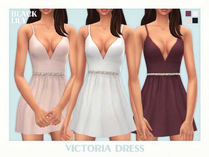 Sims 4 Victoria Dress by Black Lily at TSR
