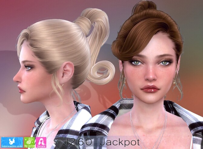 Sims 4 J260 Jackpot hair (P) at Newsea Sims 4