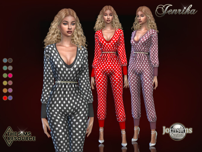 Sims 4 Jenrika jumpsuit by jomsims at TSR