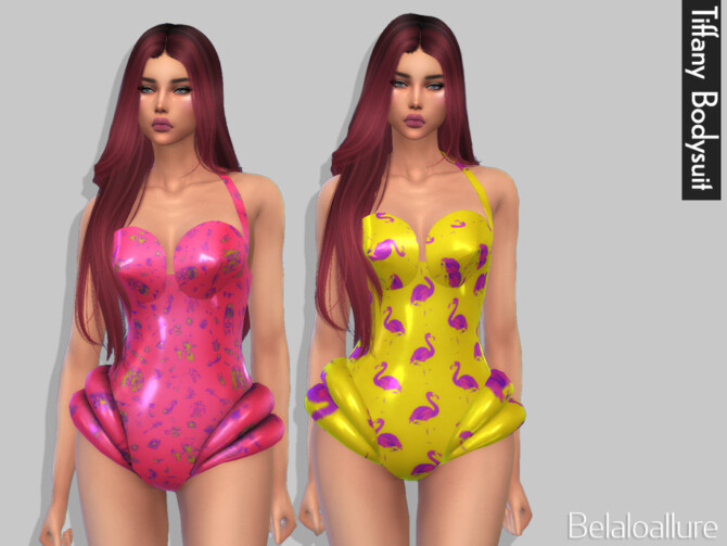 Sims 4 Belaloallure Tiffany bodysuit by belal1997 at TSR
