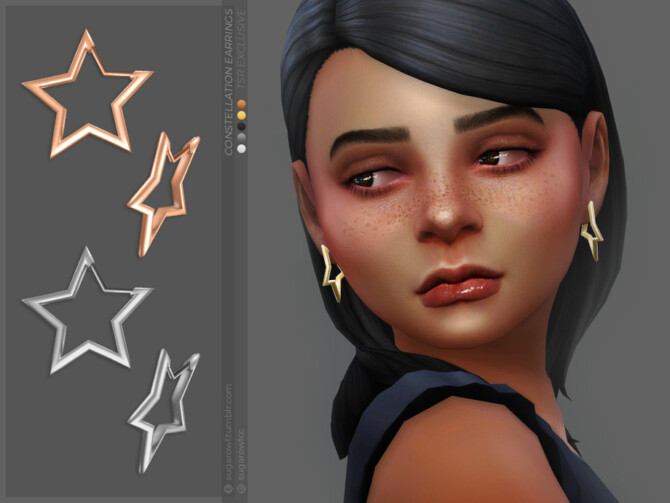 Sims 4 Constellation earrings Kids version by sugar owl at TSR