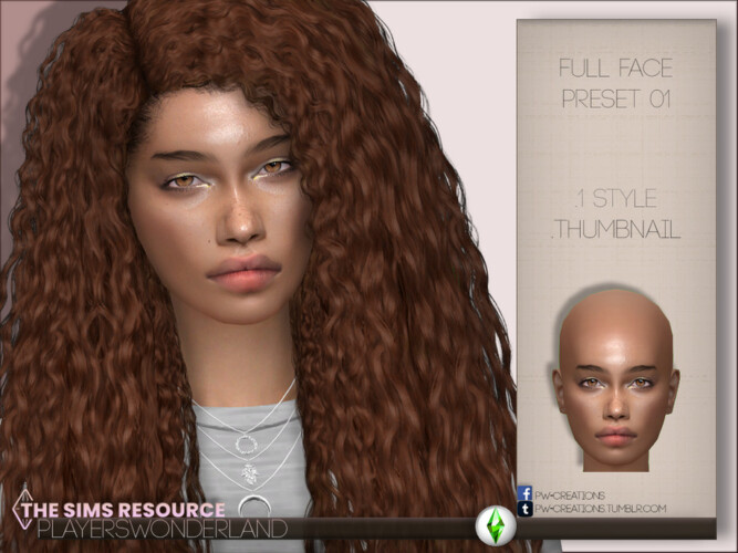 Full Face Preset 01 By Playerswonderland At Tsr Sims 4 Updates