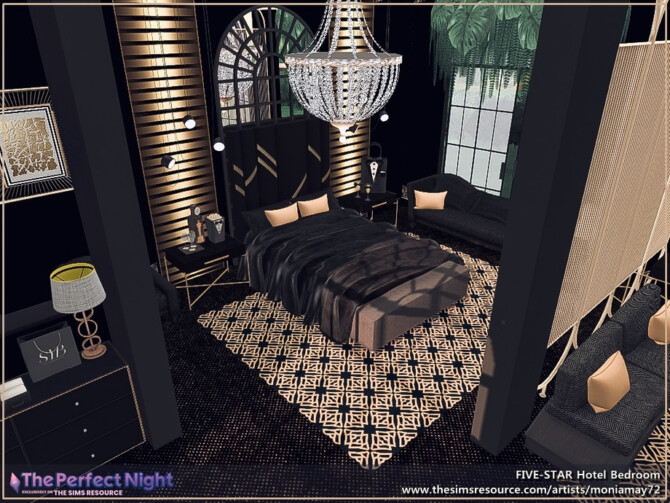 Sims 4 Five Star Hotel Bedroom by Moniamay72 at TSR
