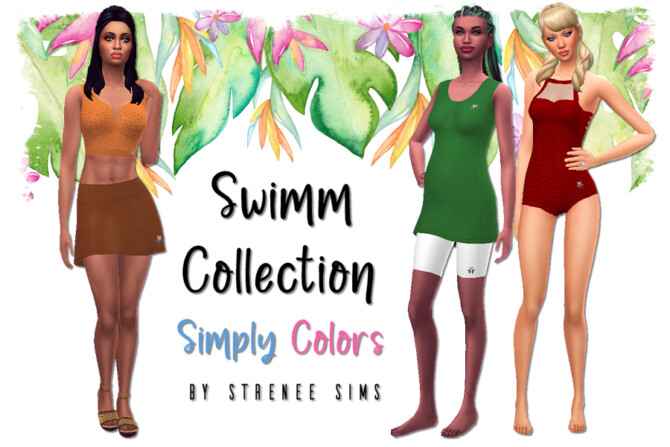 Sims 4 Swimm Collection Simply Colors at Strenee Sims