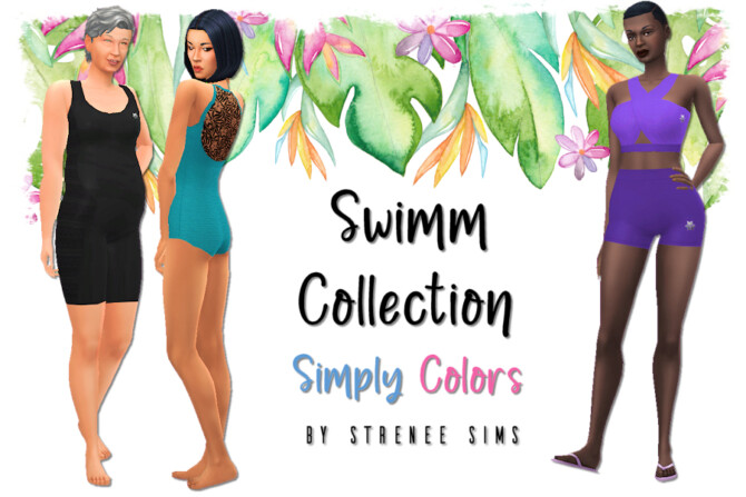 Sims 4 Swimm Collection Simply Colors at Strenee Sims