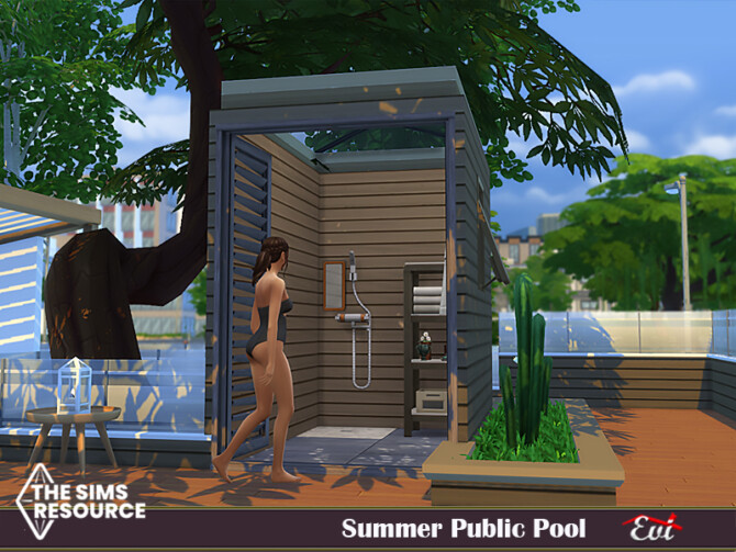 Sims 4 Summer Public Pool by evi at TSR