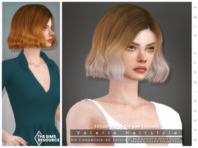 Sims 4 Valerie Hairstyle by DarkNighTt at TSR