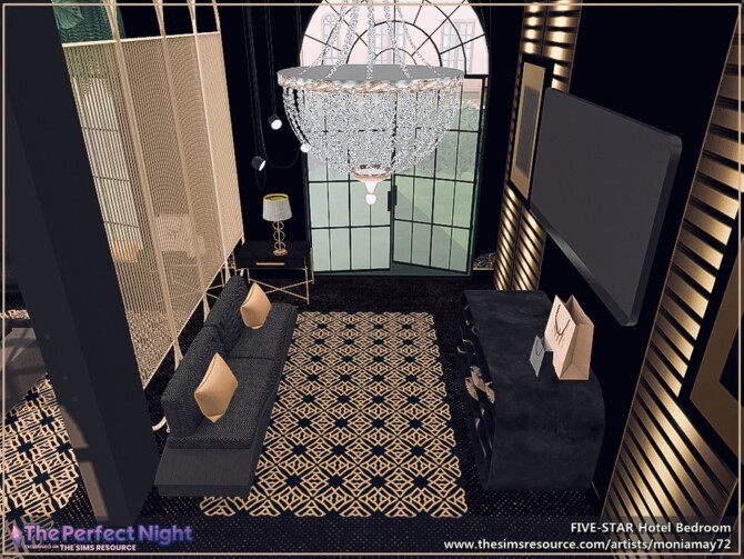 Sims 4 Five Star Hotel Bedroom by Moniamay72 at TSR