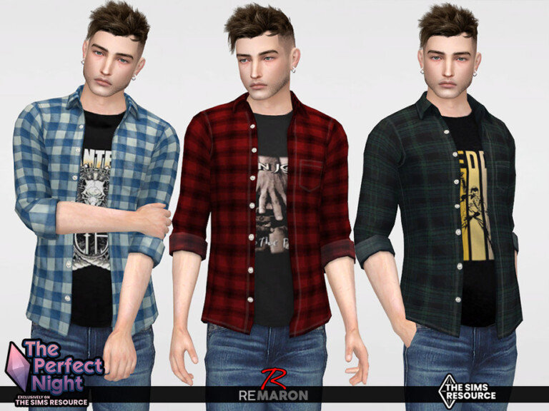 Band Shirt for Male by remaron at TSR » Sims 4 Updates
