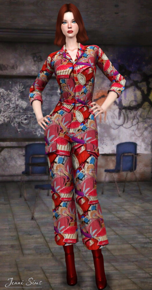 Sims 4 BASE GAME COMPATIBLE OVERALL / JUMPSUIT at Jenni Sims